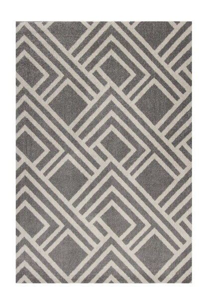 5' X 8' Gray Geometric Indoor Outdoor Area Rug