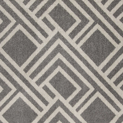 5' X 8' Gray Geometric Indoor Outdoor Area Rug