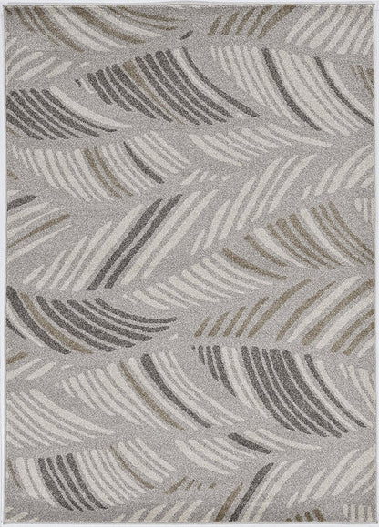 3' X 5' Beige And Brown Tropical Botanical Area Rug