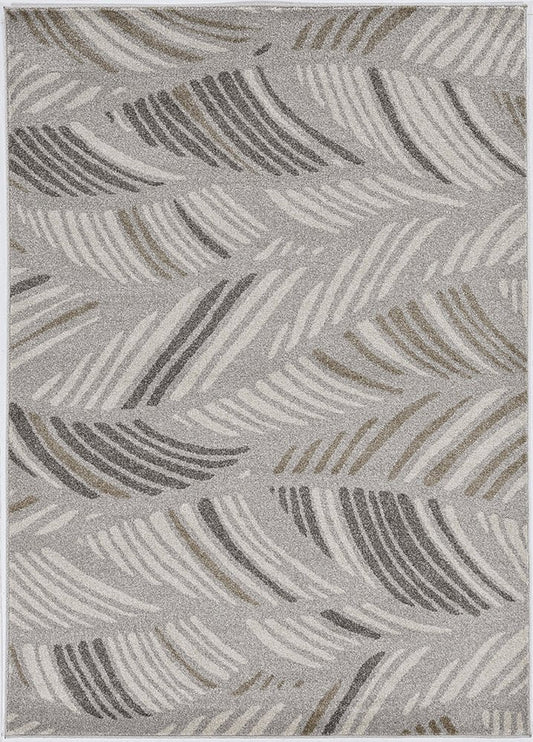 3' X 5' Beige And Brown Tropical Botanical Area Rug