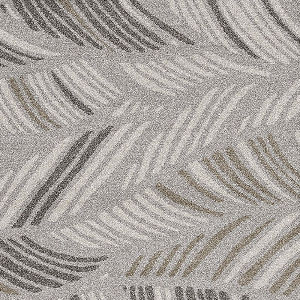 3' X 5' Beige And Brown Tropical Botanical Area Rug
