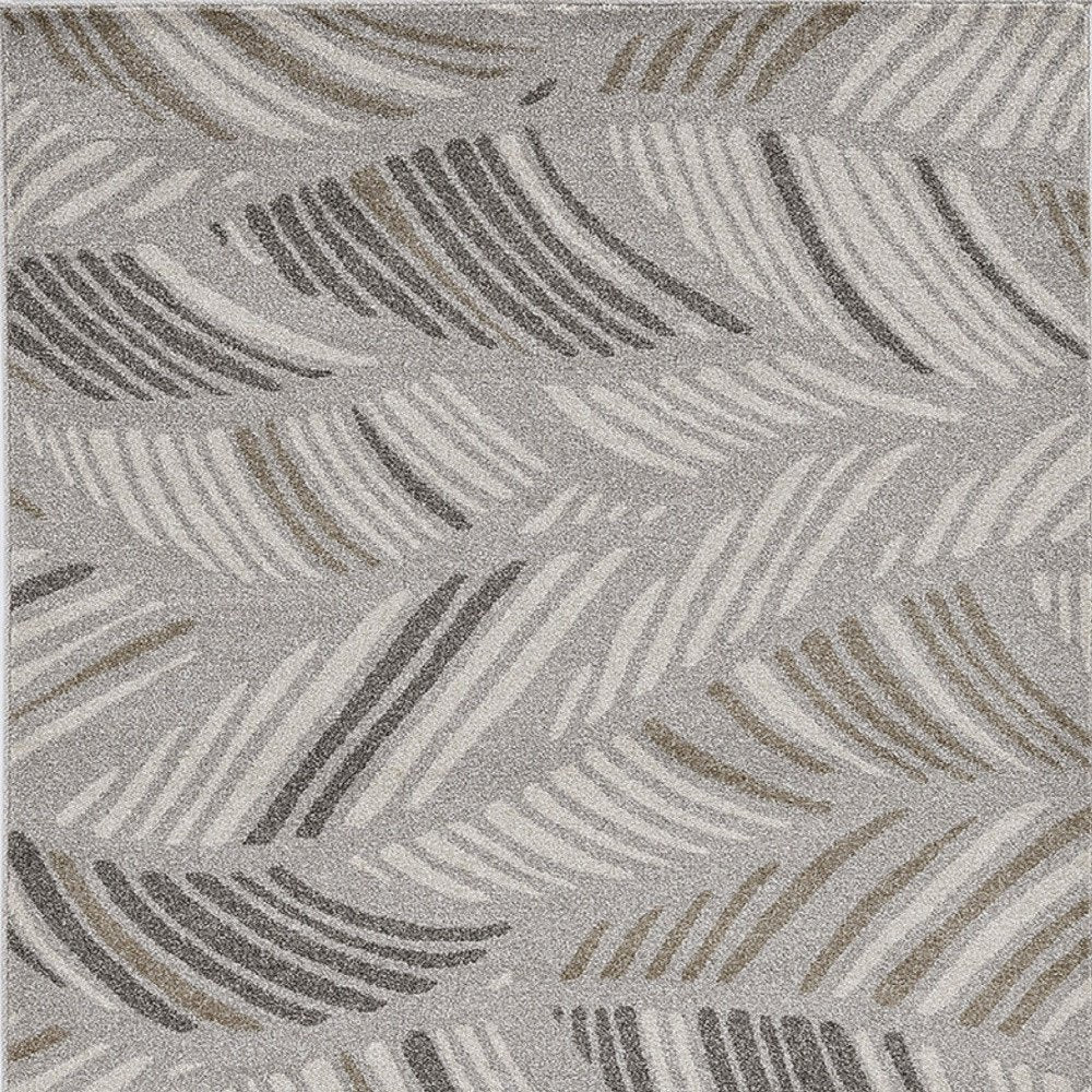 3' X 5' Beige And Brown Tropical Botanical Area Rug