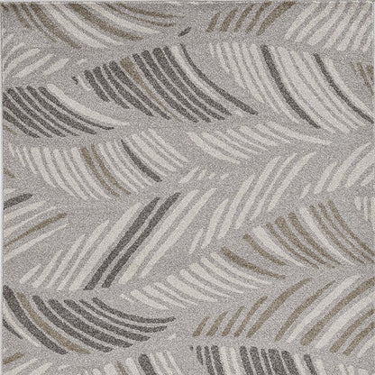 3' X 5' Beige And Brown Tropical Botanical Area Rug