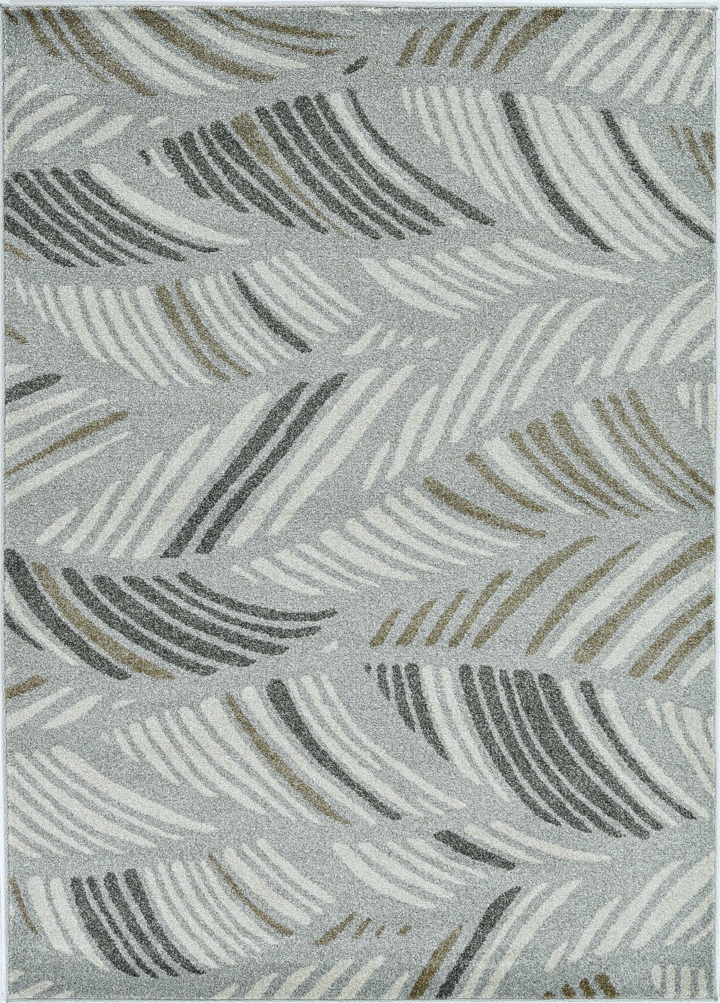 2' X 3' Gray Botanical Leaves Area Rug