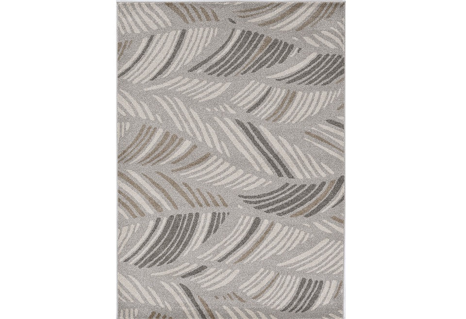 2' X 3' Gray Botanical Leaves Area Rug