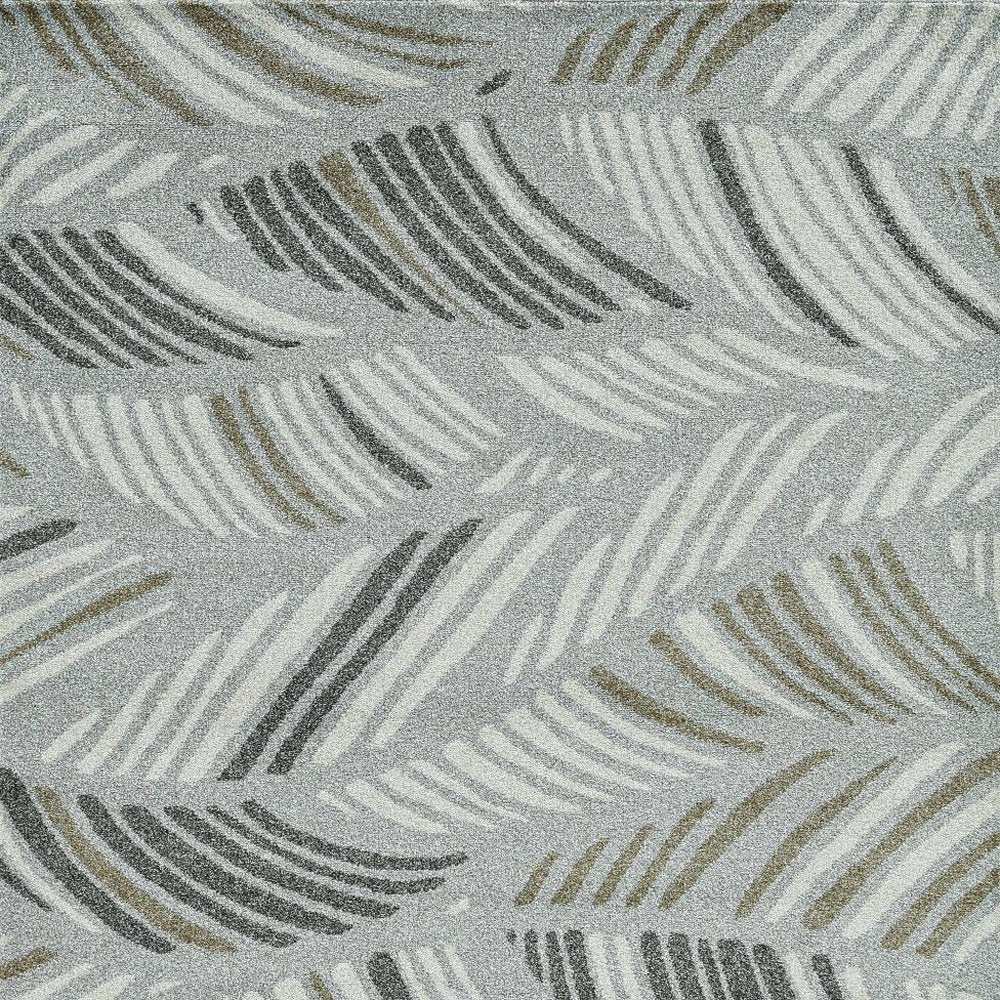 7' X 10' Gray Abstract Indoor Outdoor Area Rug