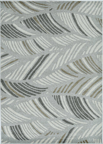 7' X 10' Gray Abstract Indoor Outdoor Area Rug