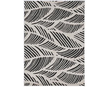 3' X 5' Black And White Floral Indoor Outdoor Area Rug