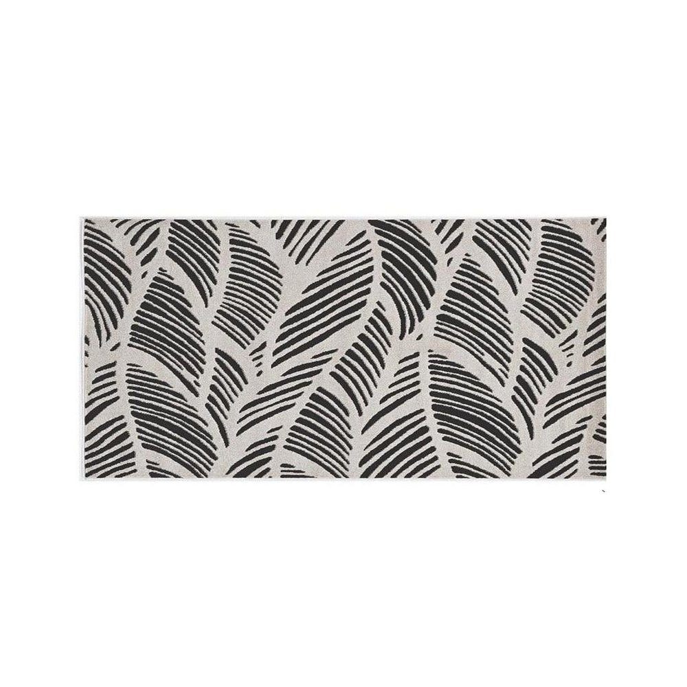 3' X 5' Black And White Floral Indoor Outdoor Area Rug