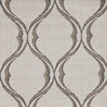 5' X 8' Sand And Green Ogee Area Rug