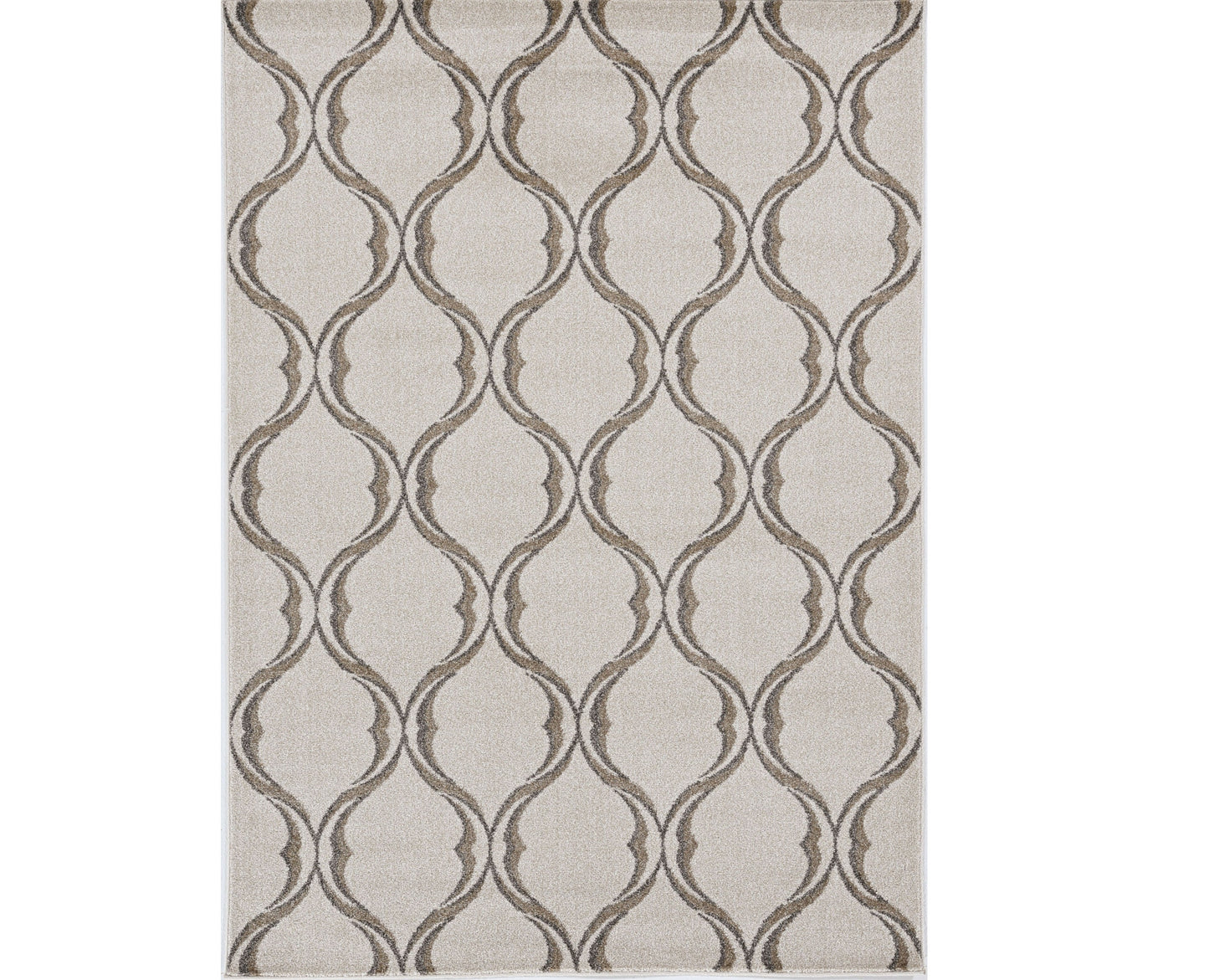 2' X 3' Sand Wavy Line Pattern Accent Rug