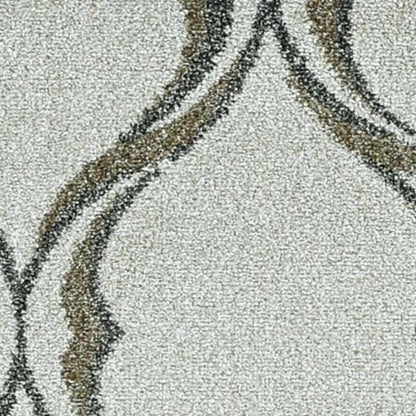 5' X 8' Sand And Green Ogee Area Rug