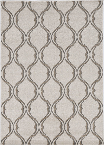 2' X 3' Sand Wavy Line Pattern Accent Rug