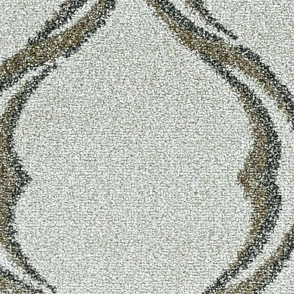 5' X 8' Sand And Green Ogee Area Rug