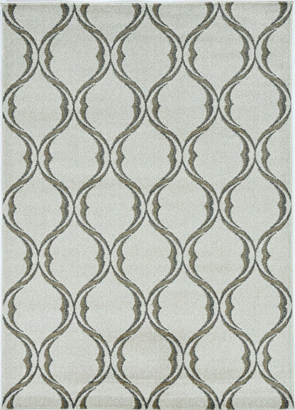 2' X 3' Sand Wavy Line Pattern Accent Rug