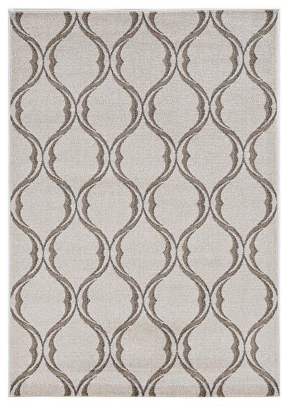 7' X 10' Ivory Moroccan Indoor Outdoor Area Rug
