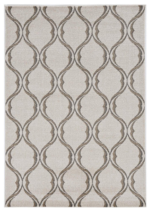 7' X 10' Ivory Moroccan Indoor Outdoor Area Rug