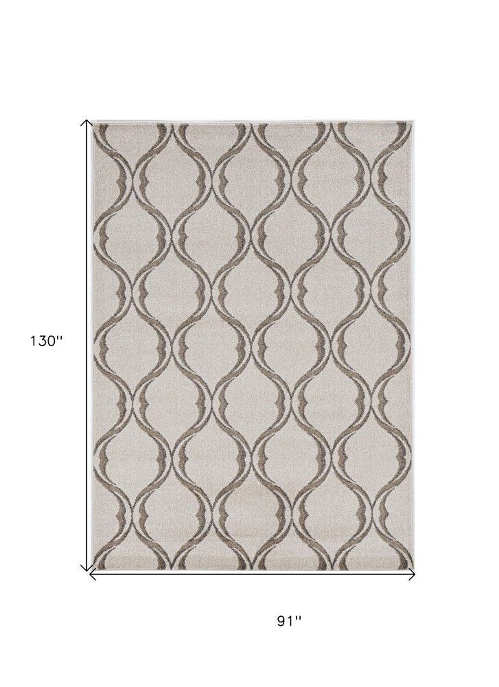 7' X 10' Ivory Moroccan Indoor Outdoor Area Rug
