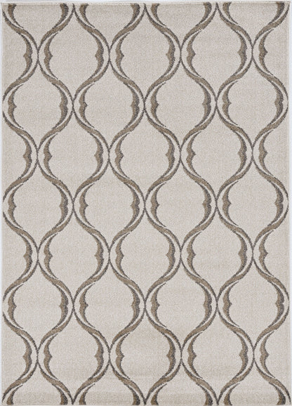 7' X 10' Ivory Moroccan Indoor Outdoor Area Rug