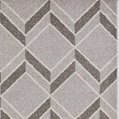 5' X 8' Gray Geometric Indoor Outdoor Area Rug