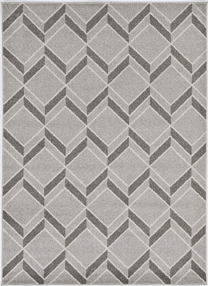 3' X 5' Gray Geometric Indoor Outdoor Area Rug