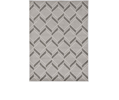 3' X 5' Gray Geometric Indoor Outdoor Area Rug
