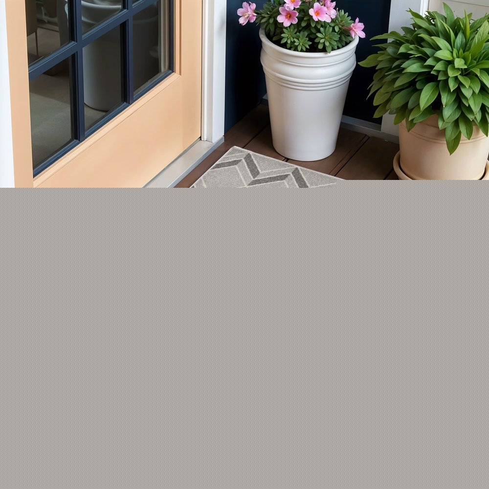 3' X 5' Gray Geometric Indoor Outdoor Area Rug