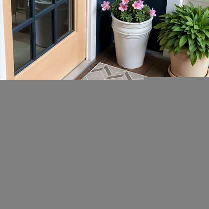 3' X 5' Gray Geometric Indoor Outdoor Area Rug