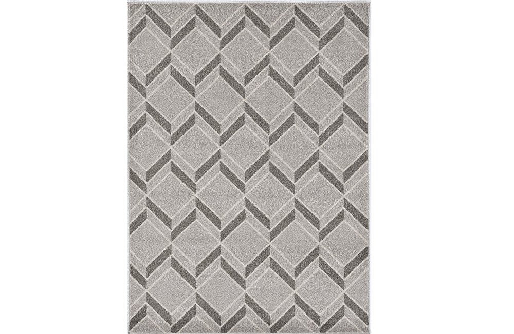 5' X 8' Gray Geometric Indoor Outdoor Area Rug