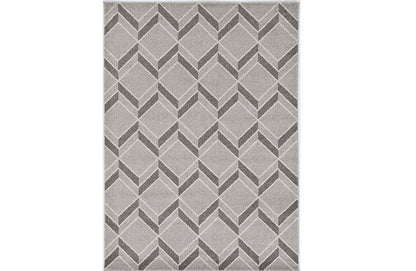 2' X 4' Green And Ivory Geometric Indoor Outdoor Area Rug