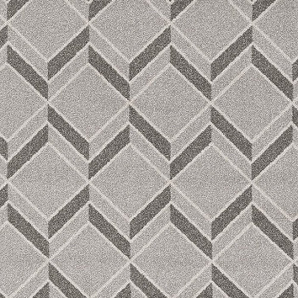 8' X 11' Gray Geometric Indoor Outdoor Area Rug
