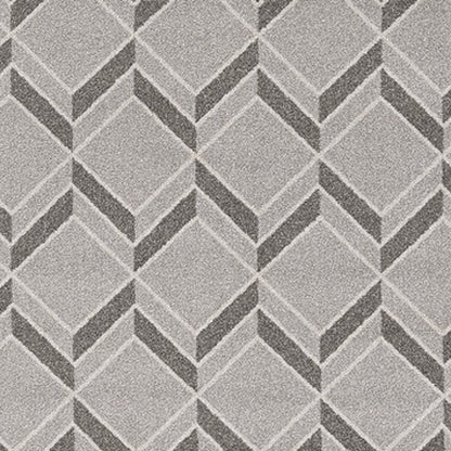 2' X 4' Green And Ivory Geometric Indoor Outdoor Area Rug