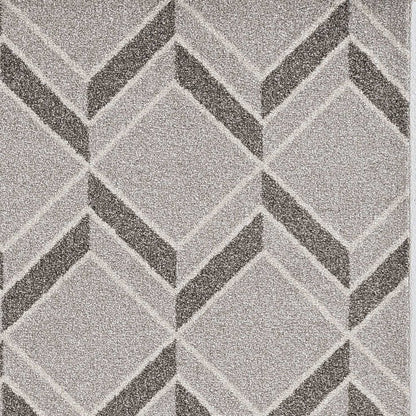 2' X 4' Green And Ivory Geometric Indoor Outdoor Area Rug