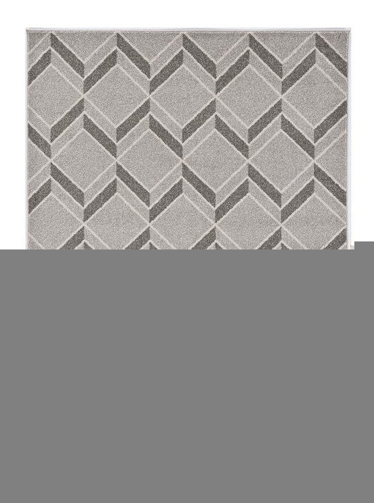 3' X 5' Gray Geometric Indoor Outdoor Area Rug