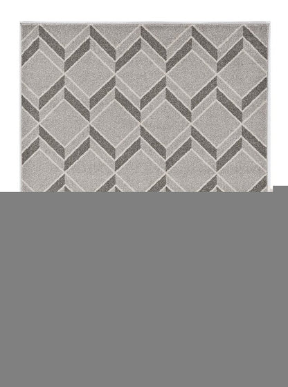 3' X 5' Gray Geometric Indoor Outdoor Area Rug