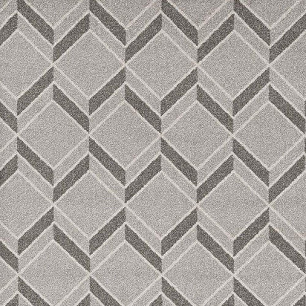 8' X 11' Gray Geometric Indoor Outdoor Area Rug