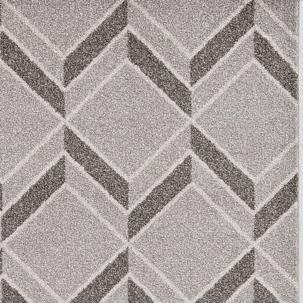2' X 4' Green And Ivory Geometric Indoor Outdoor Area Rug
