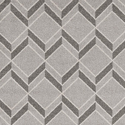 2' X 4' Green And Ivory Geometric Indoor Outdoor Area Rug