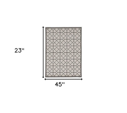 8' X 11' Gray Geometric Indoor Outdoor Area Rug
