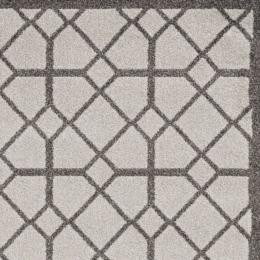 8' X 11' Gray Geometric Indoor Outdoor Area Rug