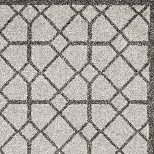 2' X 4' Ivory Geometric Indoor Outdoor Area Rug