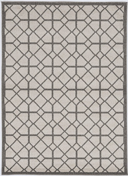 8' X 11' Gray Geometric Indoor Outdoor Area Rug