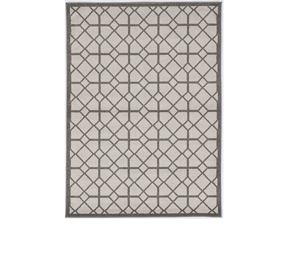 8' X 11' Gray Geometric Indoor Outdoor Area Rug