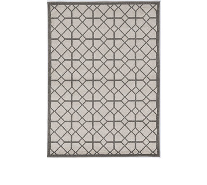 8' X 11' Gray Geometric Indoor Outdoor Area Rug