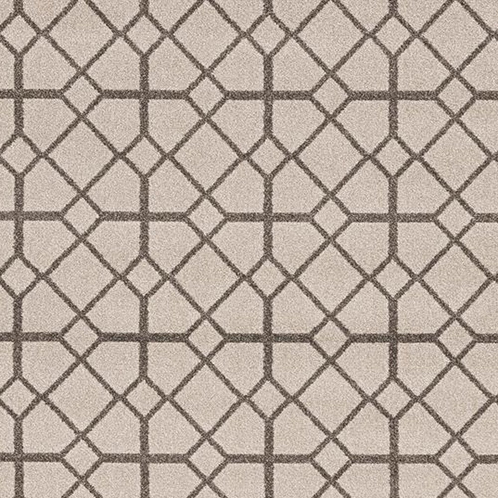 5' X 8'  Ivory Or Grey Geometric Tiles Area Rug