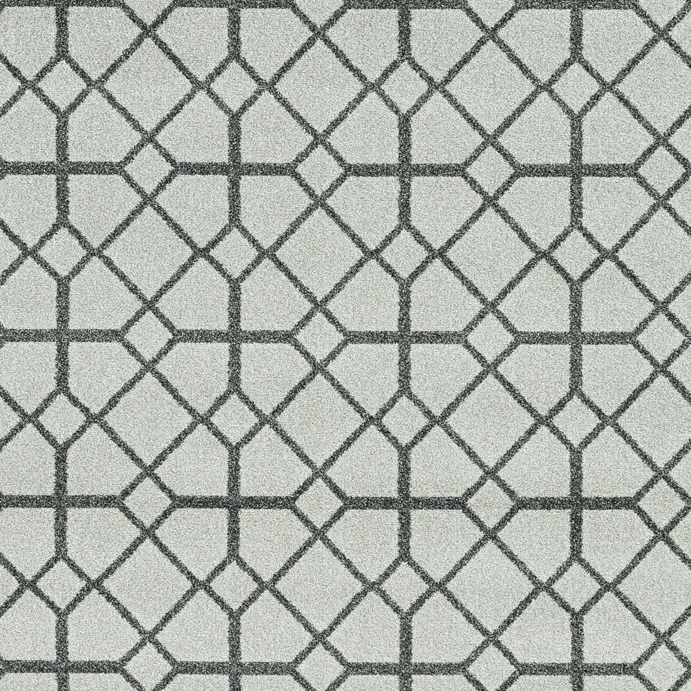 5' X 8'  Ivory Or Grey Geometric Tiles Area Rug