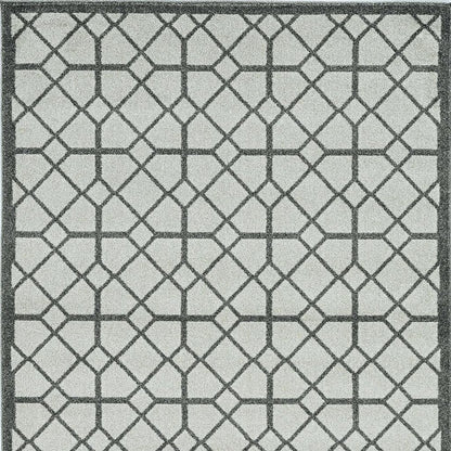 5' X 8'  Ivory Or Grey Geometric Tiles Area Rug