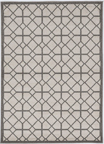 7' X 10' Gray Geometric Indoor Outdoor Area Rug