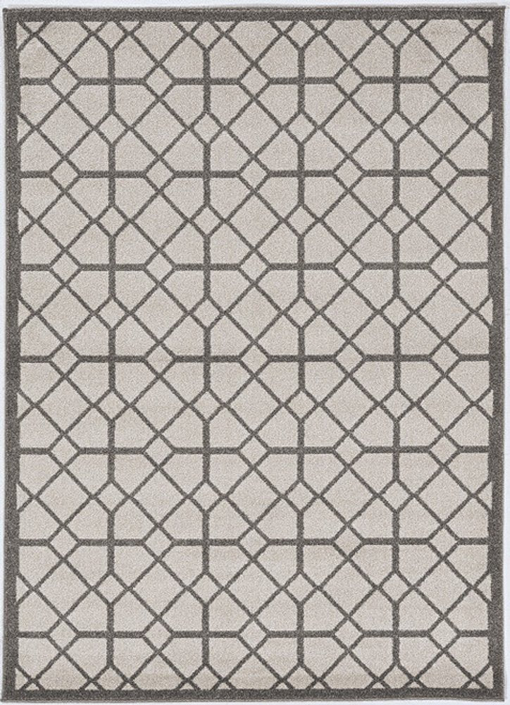 8' X 11' Gray Geometric Indoor Outdoor Area Rug
