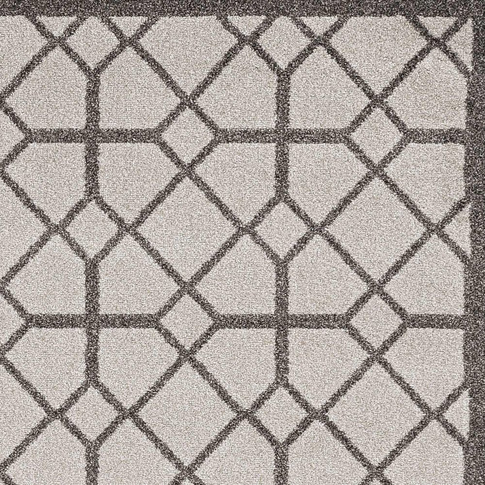 8' X 11' Gray Geometric Indoor Outdoor Area Rug